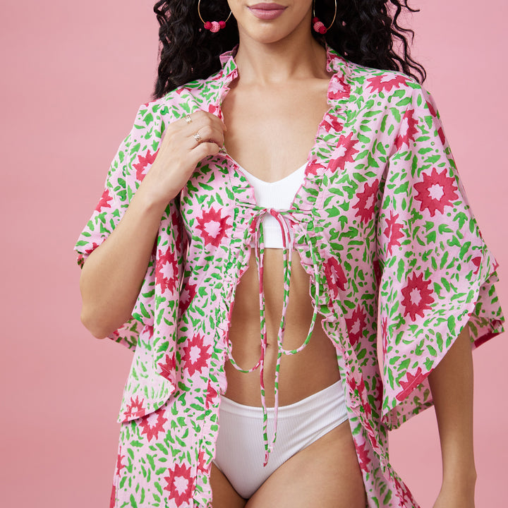 Nuru Pink Flare Sleeve Overlay - thesotr.com