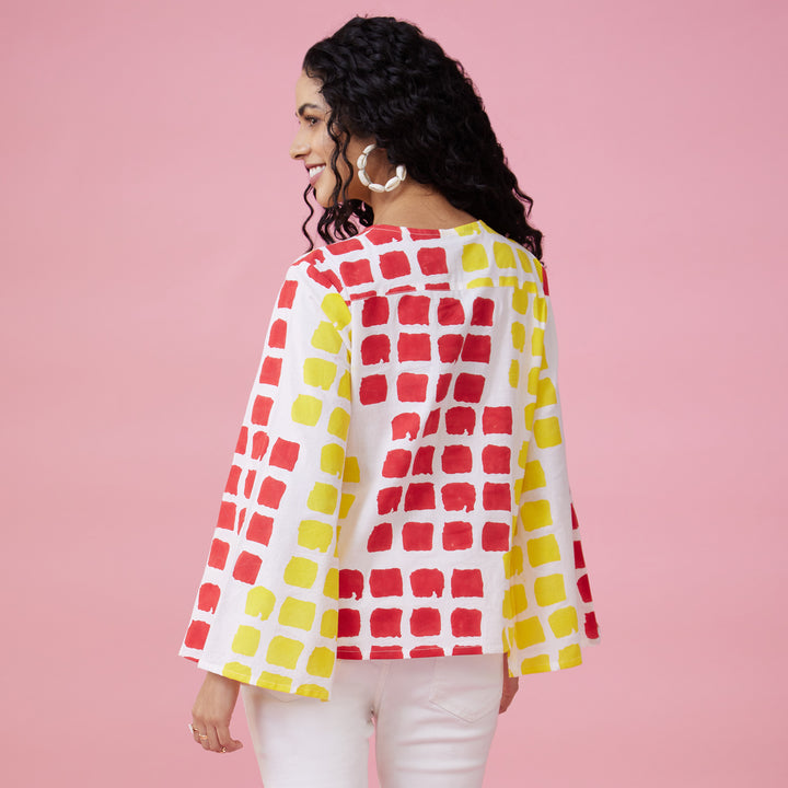 Mraba Multi Slit Sleeve Top - thesotr.com