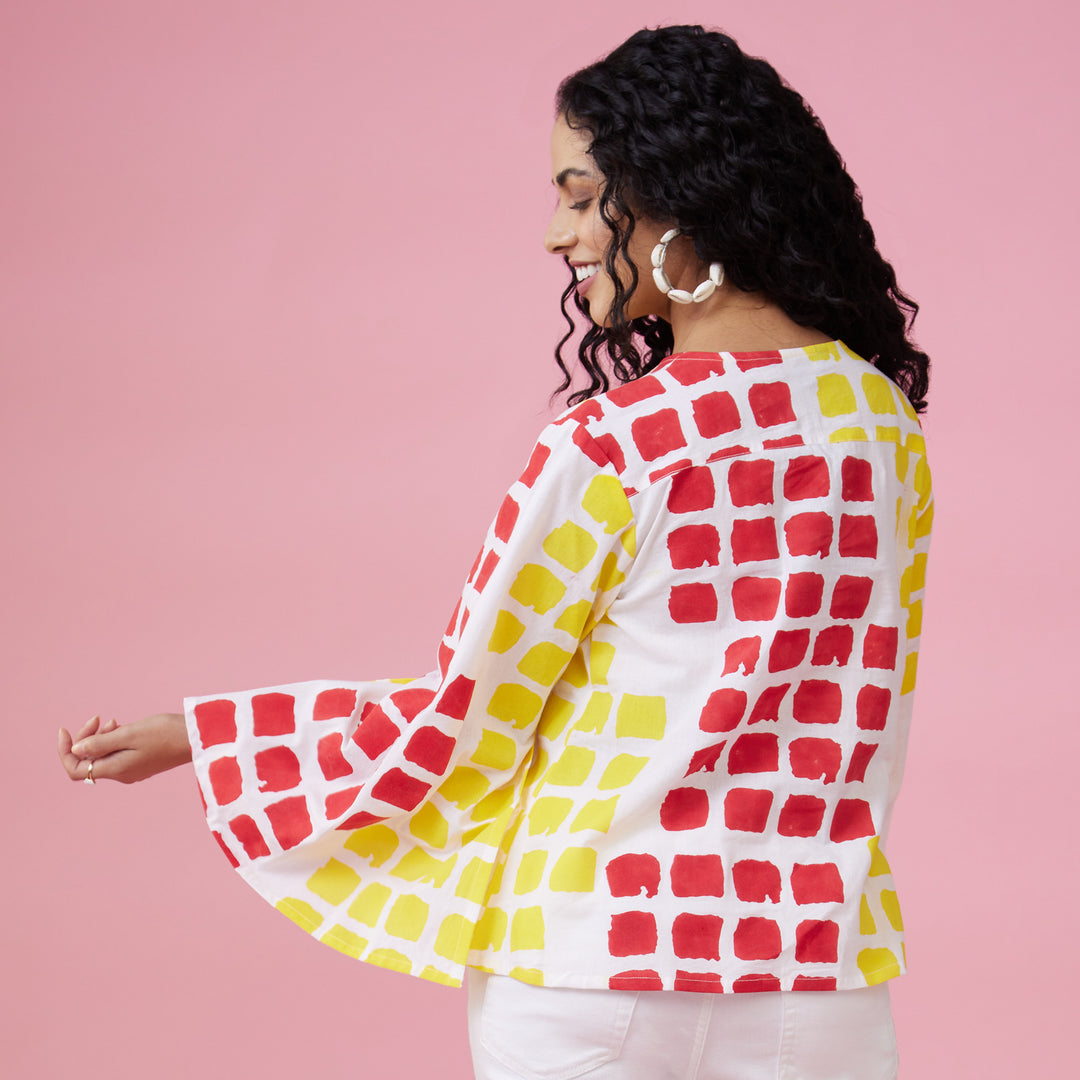 Mraba Multi Slit Sleeve Top - thesotr.com