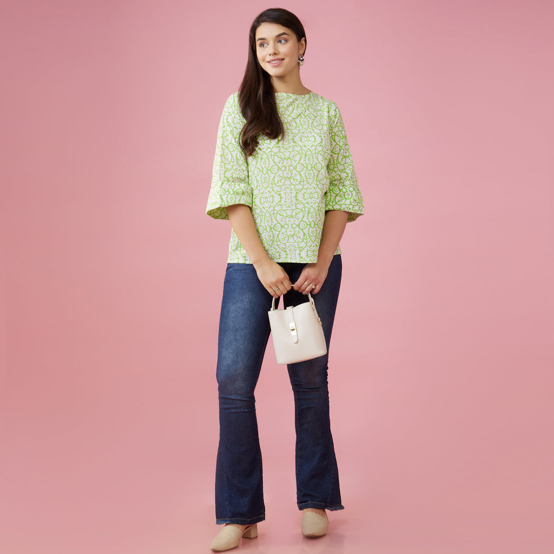 Maya Green Back Detail Top - thesotr.com