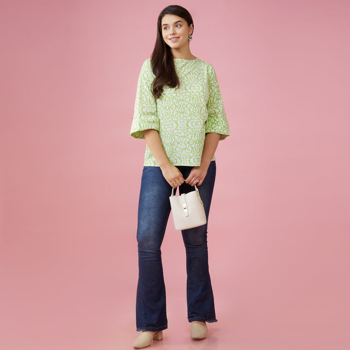 Maya Green Back Detail Top - thesotr.com