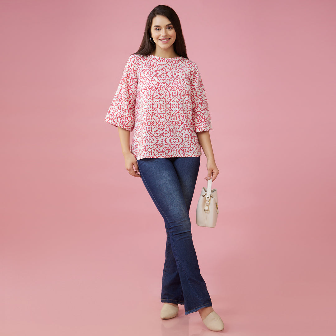 Maya Pink Back Detail Top - thesotr.com