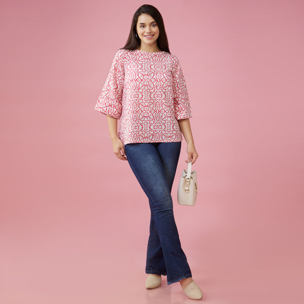 Maya Pink Back Detail Top - thesotr.com
