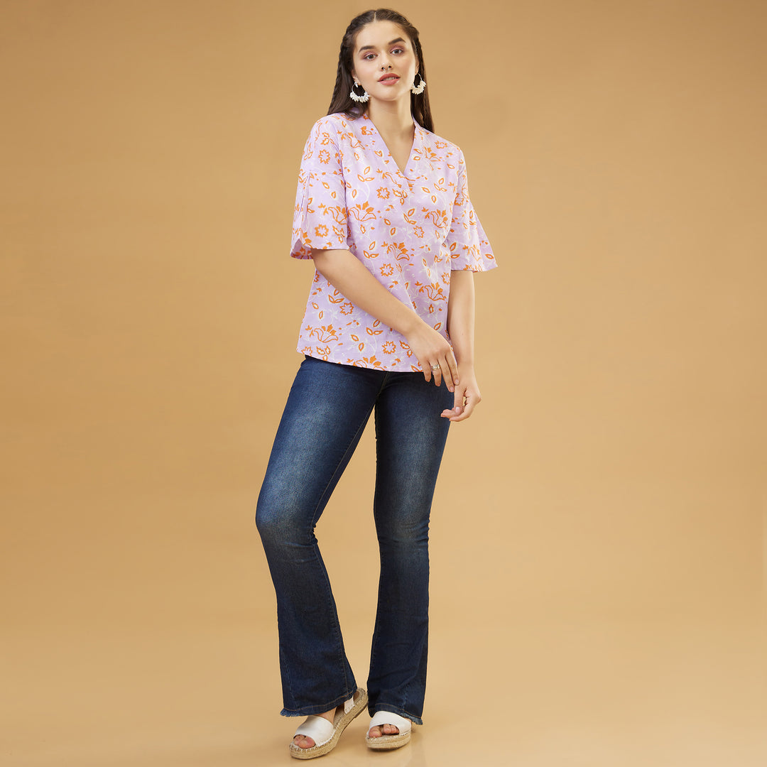 Kusuma Purple Relaxed Top - thesotr.com