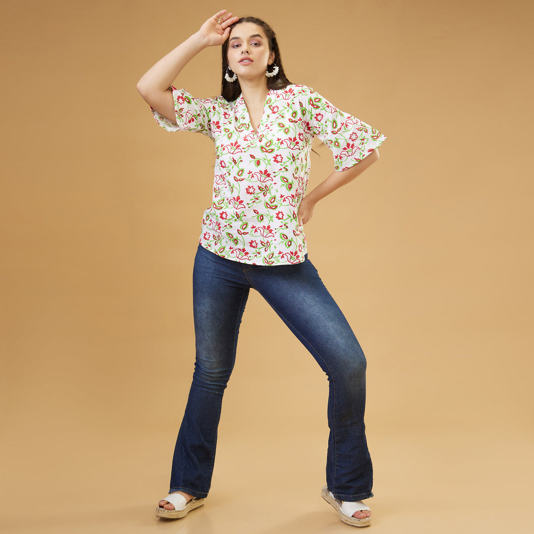 Kusuma White Relaxed Top - thesotr.com