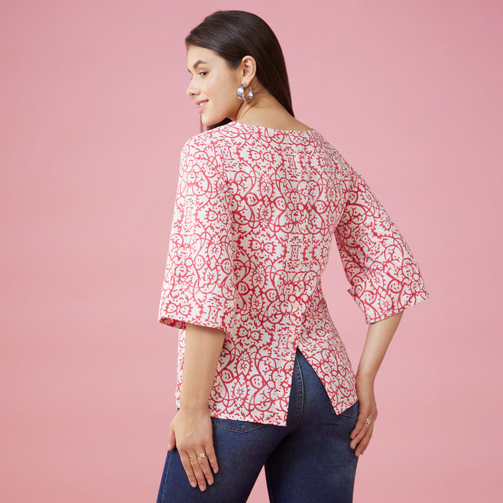 Maya Pink Back Detail Top - thesotr.com