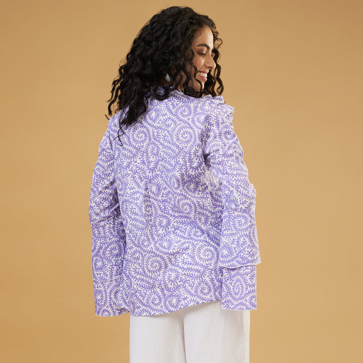 Jaal Purple Ruffle Top - thesotr.com