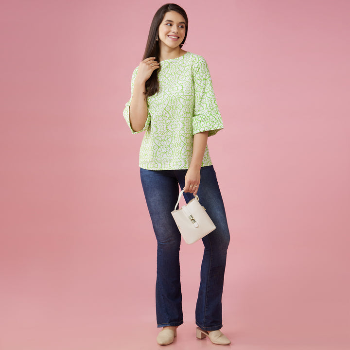 Maya Green Back Detail Top - thesotr.com
