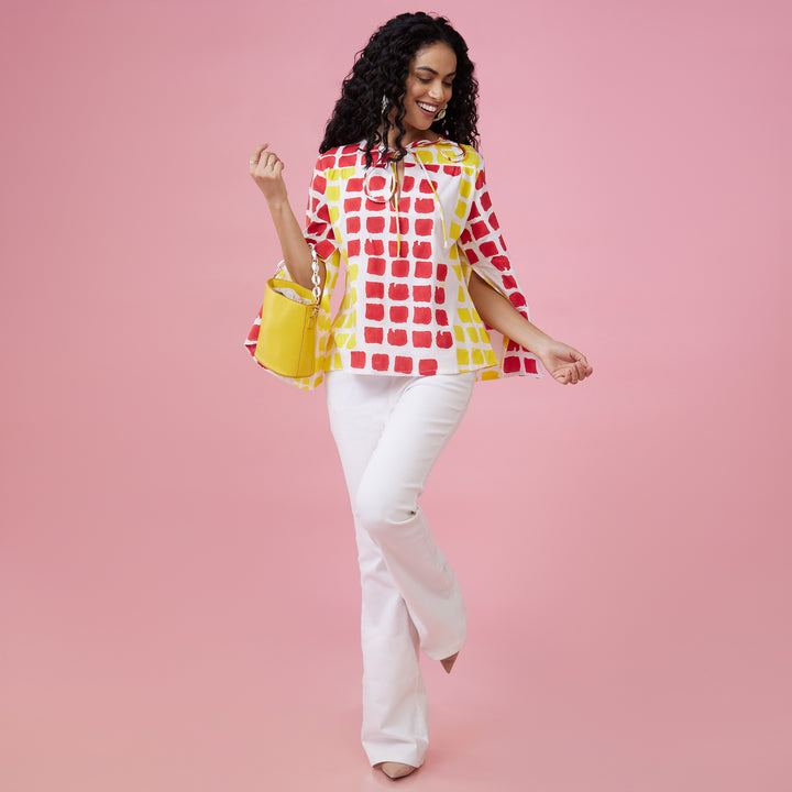 Mraba Multi Slit Sleeve Top - thesotr.com