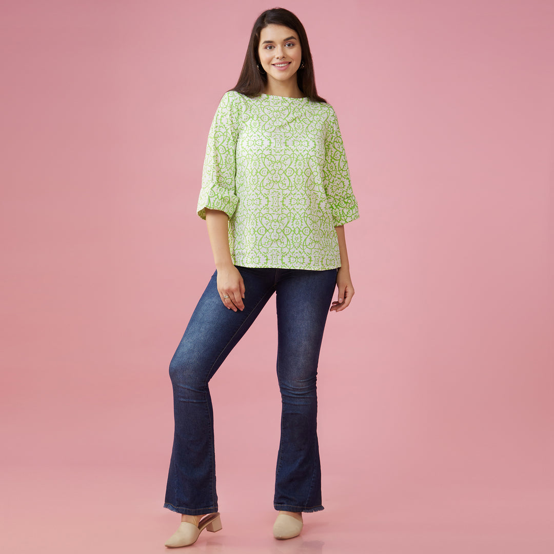 Maya Green Back Detail Top - thesotr.com