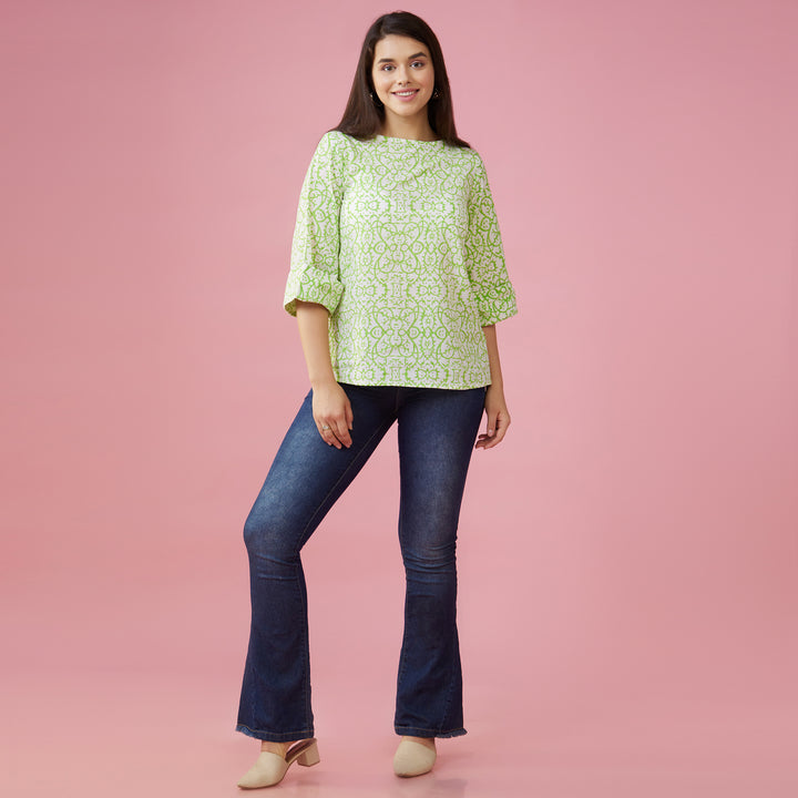 Maya Green Back Detail Top - thesotr.com