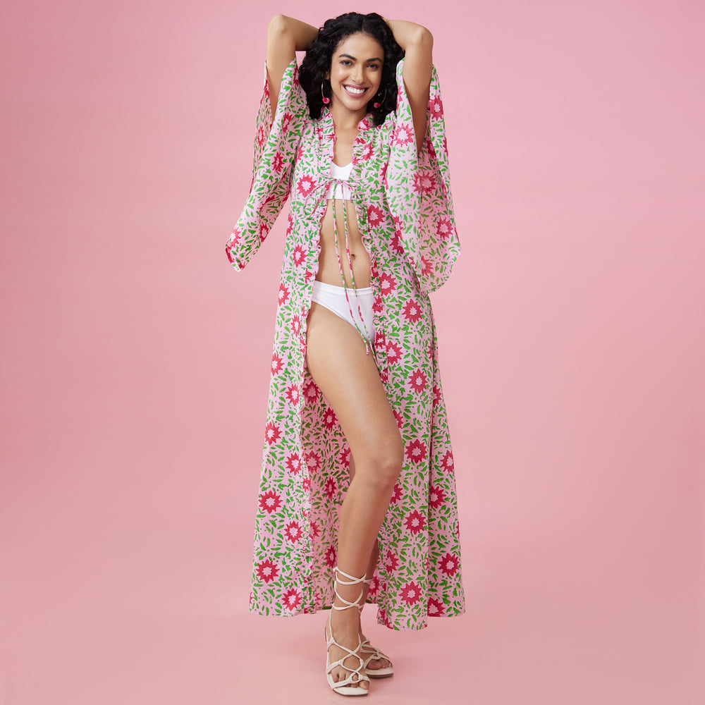 Nuru Pink Flare Sleeve Overlay - thesotr.com