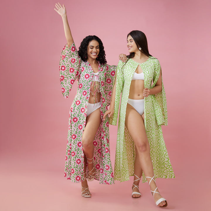 Maya Green Slit Sleeve Overlay - thesotr.com