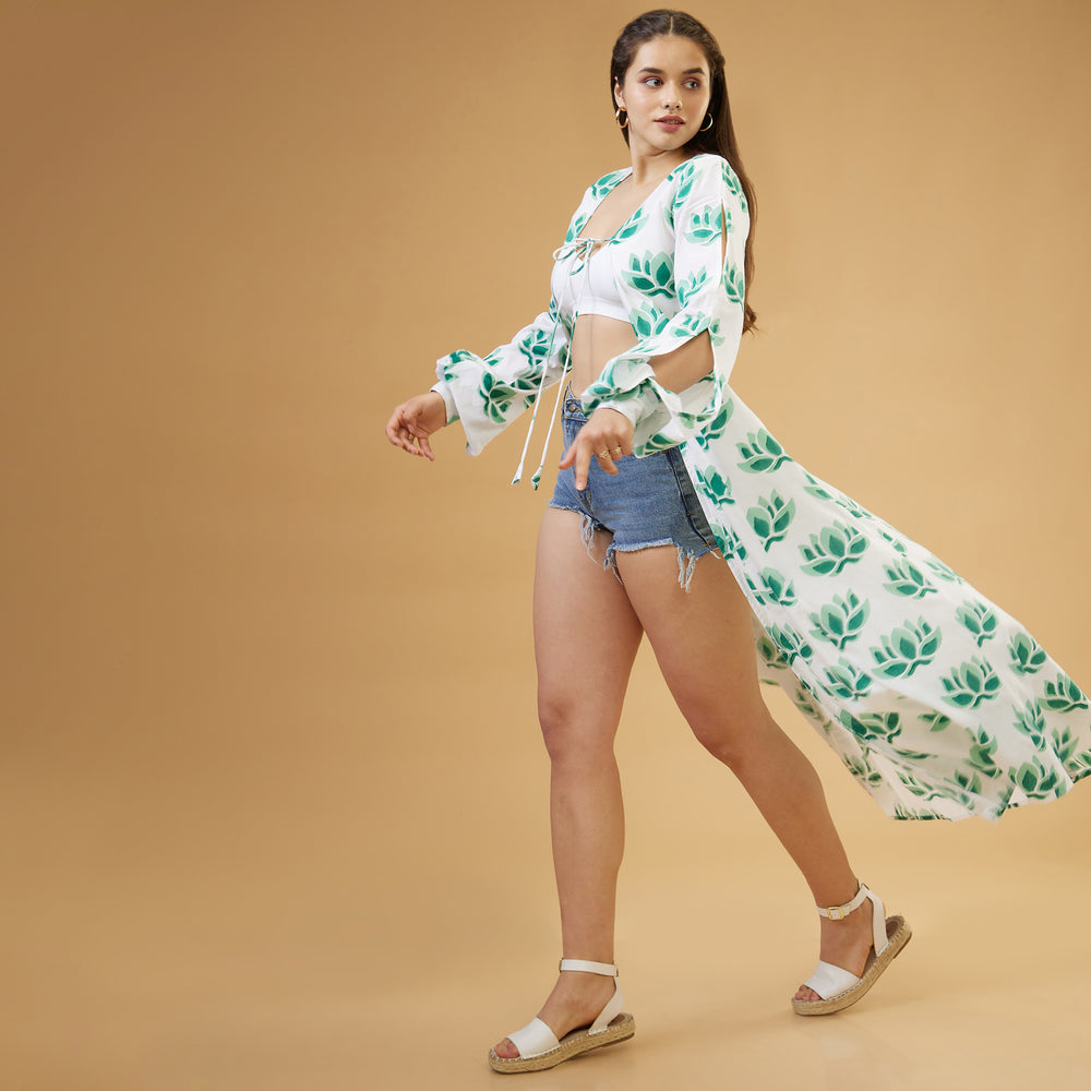 Zuri Green Peasant Sleeve Overlay - thesotr.com