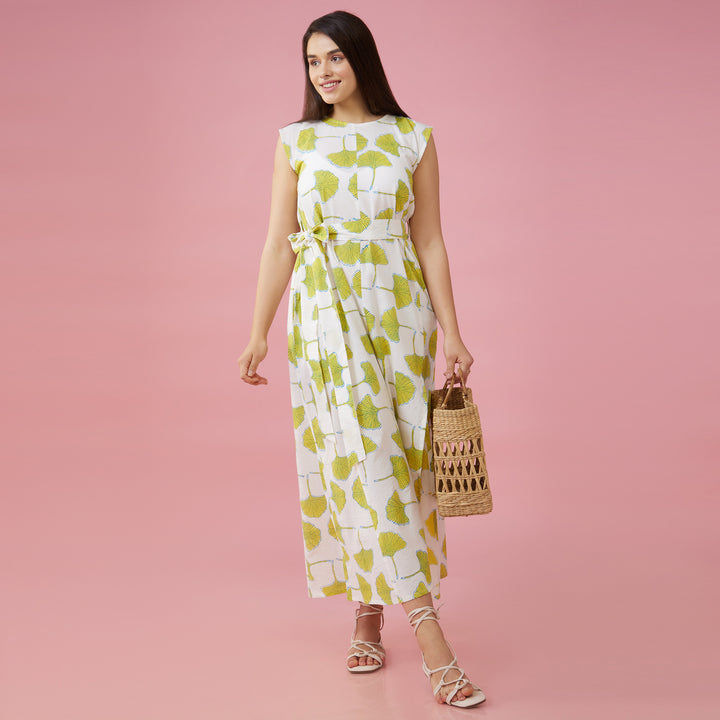 Zobo White Slit Long Dress - thesotr.com