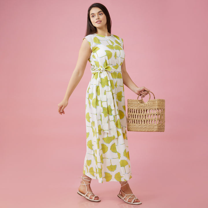 Zobo White Slit Long Dress - thesotr.com
