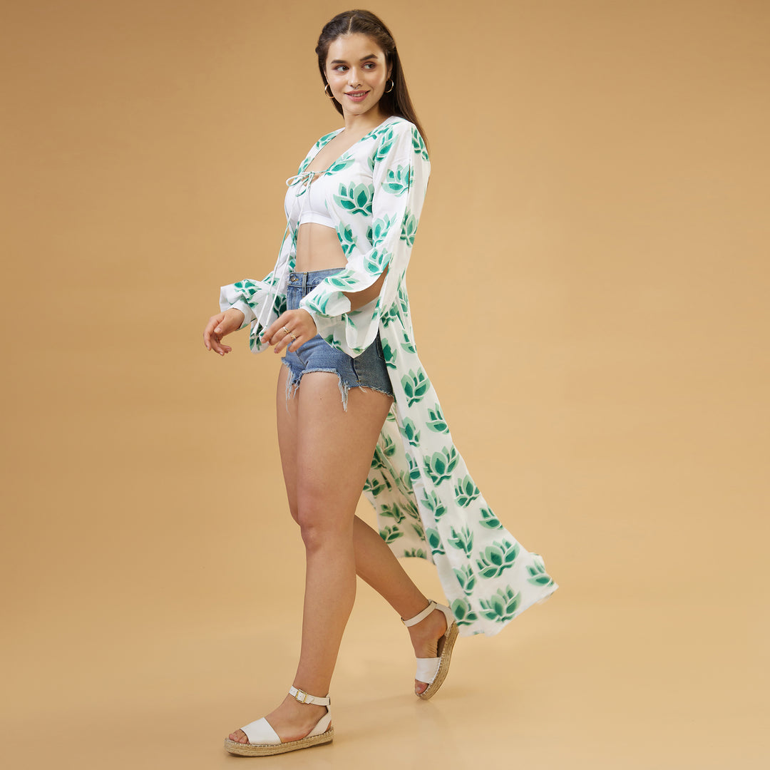 Zuri Green Peasant Sleeve Overlay - thesotr.com