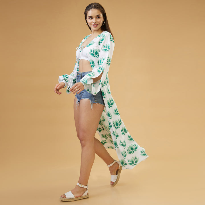 Zuri Green Peasant Sleeve Overlay - thesotr.com