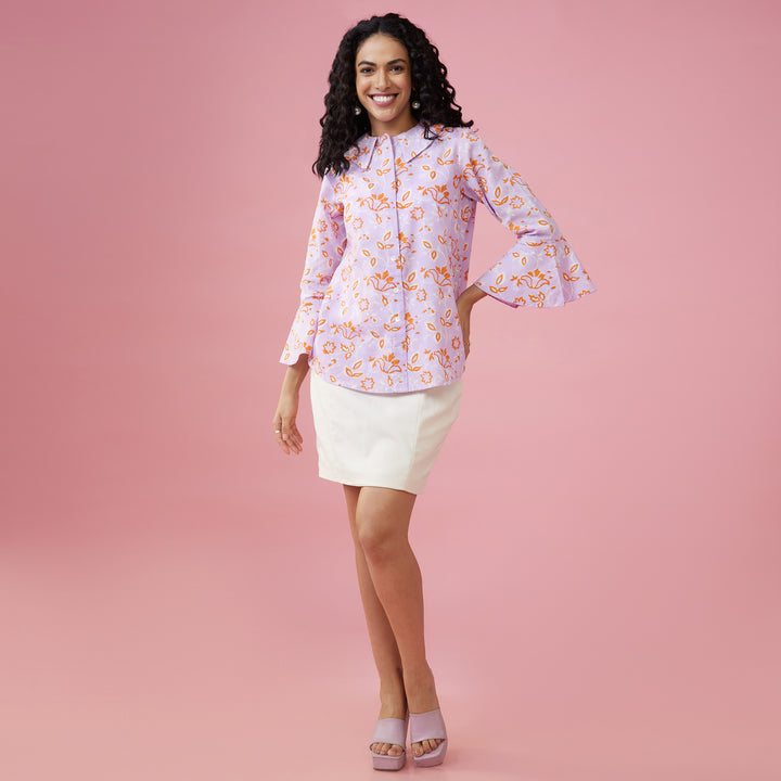 Kusuma Purple Double Collar Top - thesotr.com