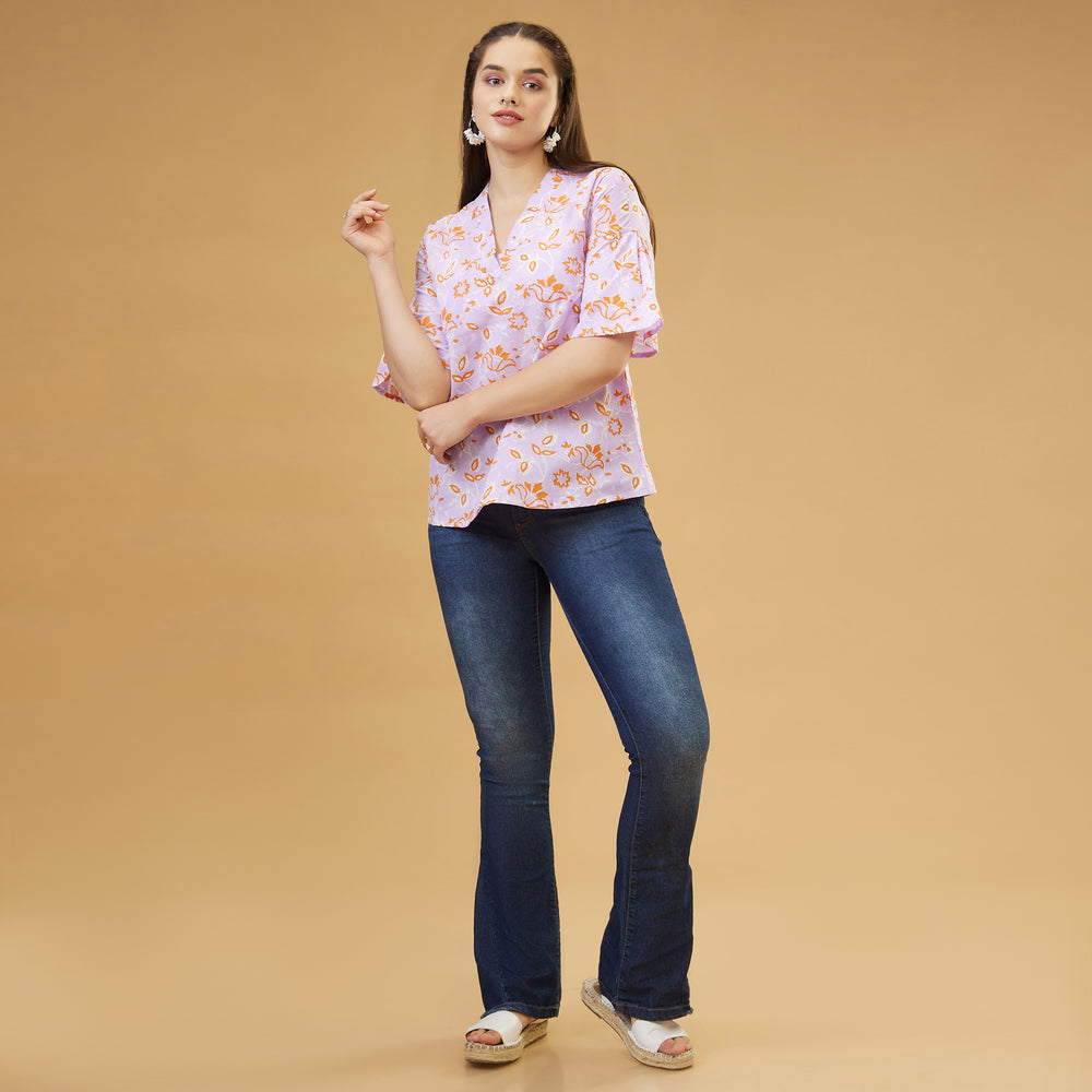 Kusuma Purple Relaxed Top - thesotr.com