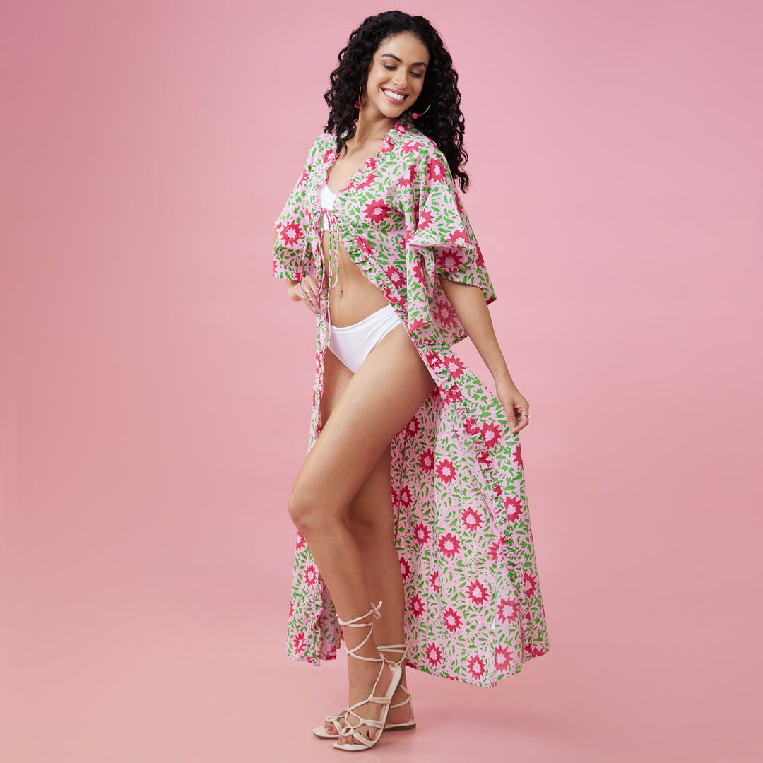 Nuru Pink Flare Sleeve Overlay - thesotr.com