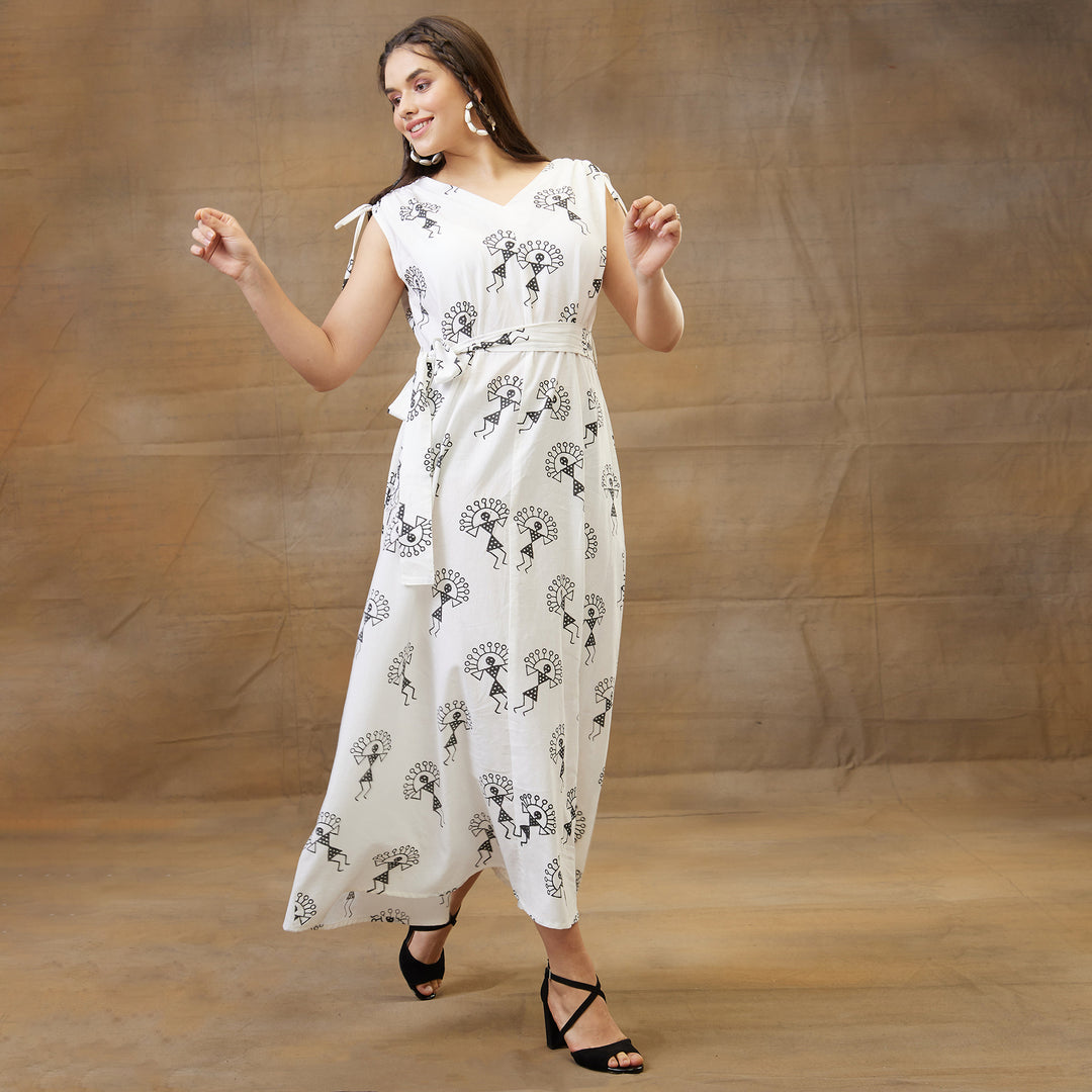 Varli Black Drawstring Long Dress - thesotr.com