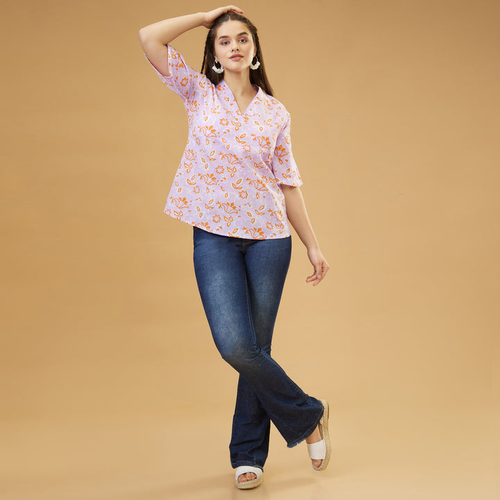 Kusuma Purple Relaxed Top - thesotr.com