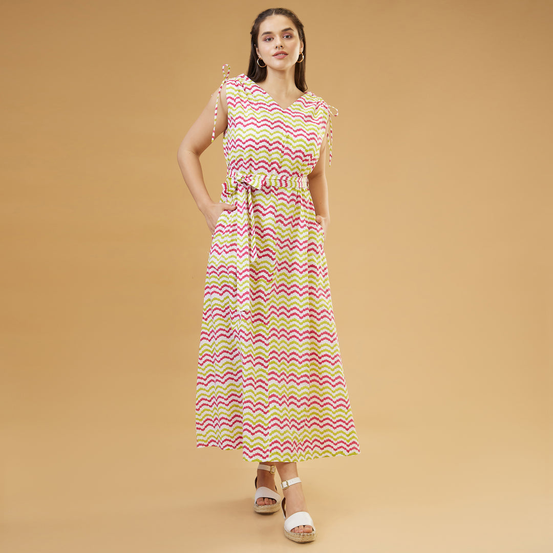 Kosi Multi Drawstring Long Dress - thesotr.com