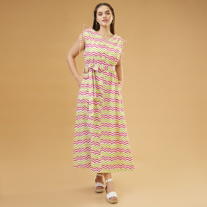 Kosi Multi Drawstring Long Dress - thesotr.com