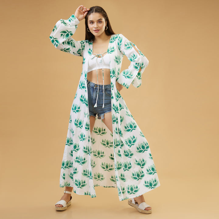 Zuri Green Peasant Sleeve Overlay - thesotr.com