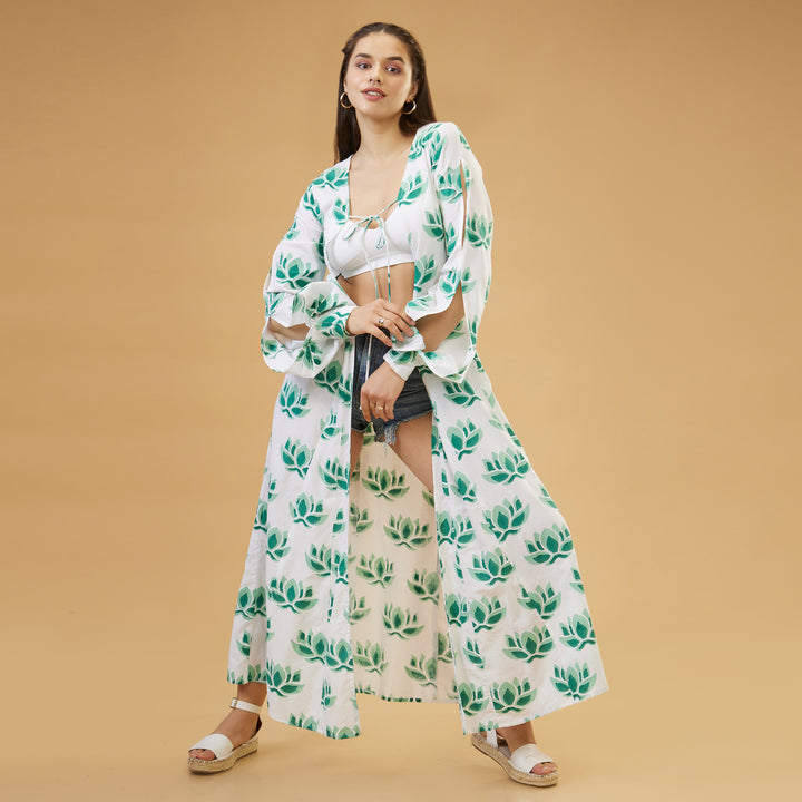 Zuri Green Peasant Sleeve Overlay - thesotr.com