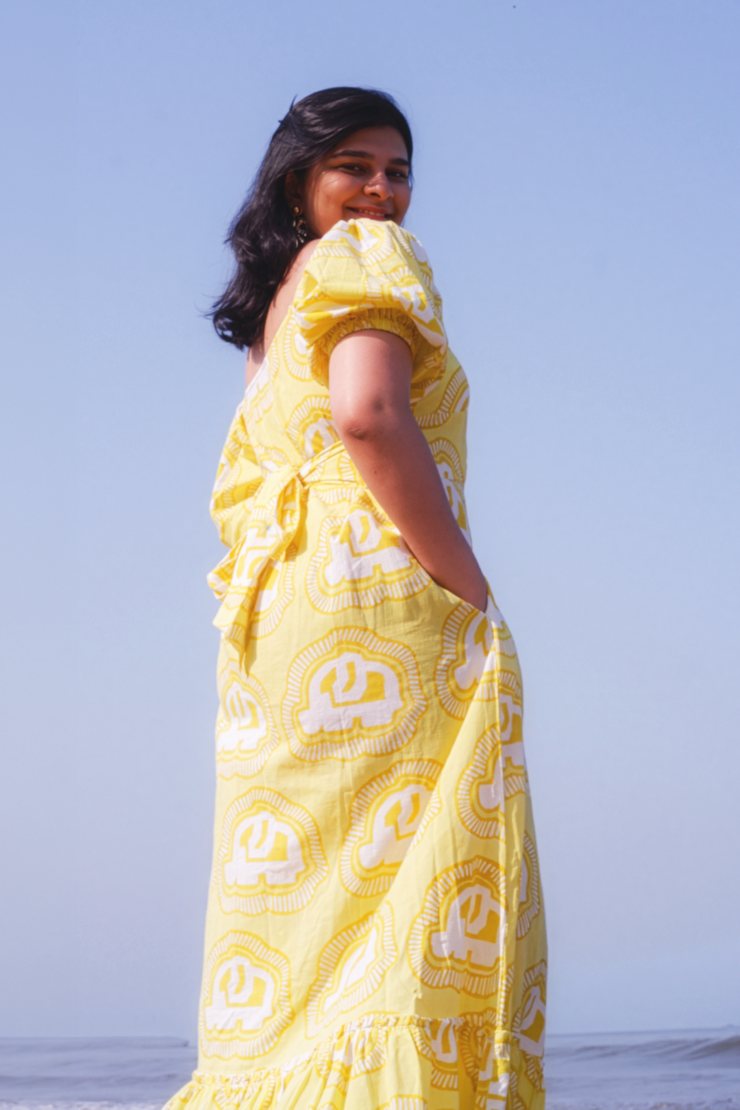 Haathi -Convertible Maxi Dress in Yellow [upto 3XL]