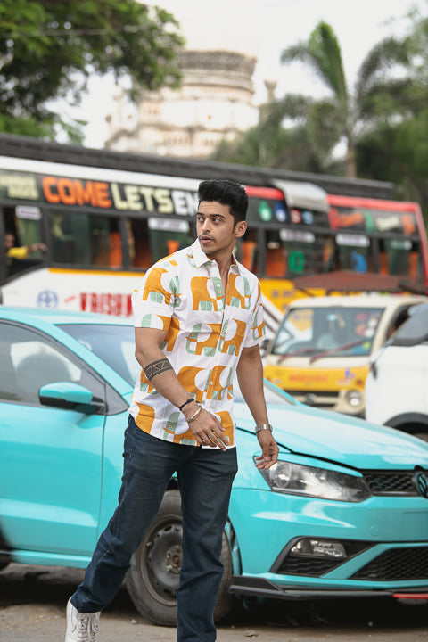 Haathi Yellow Relaxed Fit Short Sleeve Shirt