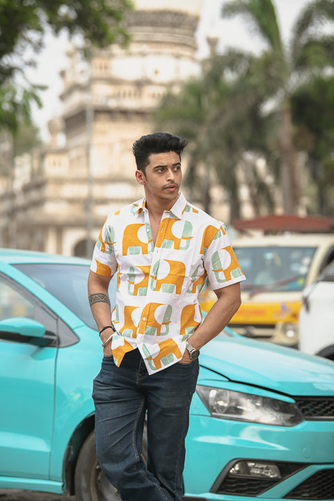 Haathi Yellow Relaxed Fit Short Sleeve Shirt
