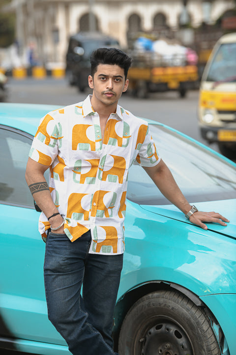 Haathi Yellow Relaxed Fit Short Sleeve Shirt