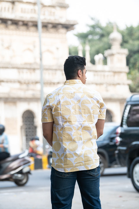 Bada Phool Yellow Relaxed Fit Short Sleeve Shirt