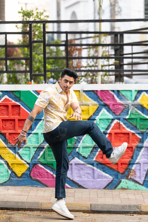 Bada Phool Yellow Relaxed Fit Short Sleeve Shirt