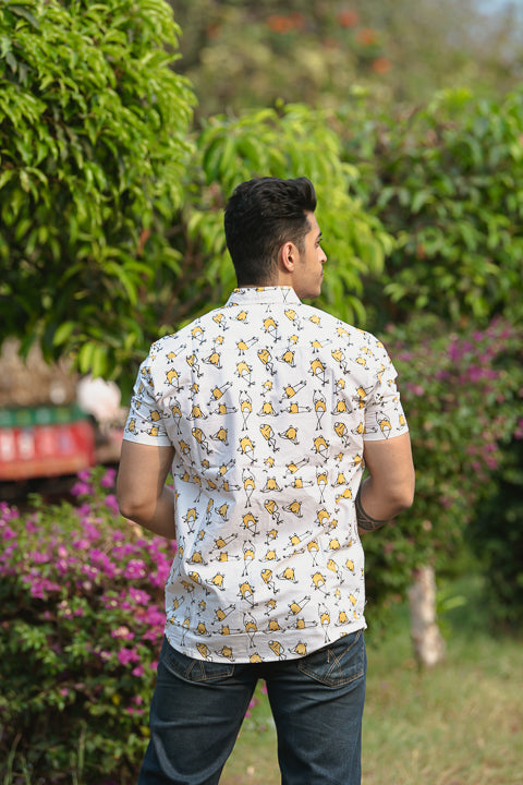 Frog Boss Yellow Relaxed Fit Short Sleeve Shirt