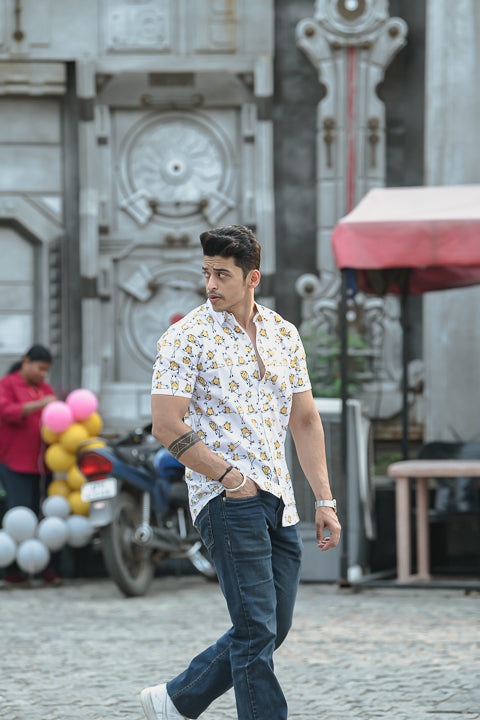 Frog Boss Yellow Relaxed Fit Short Sleeve Shirt