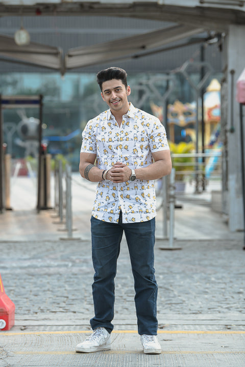 Frog Boss Yellow Relaxed Fit Short Sleeve Shirt