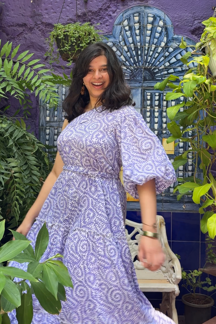 Jaal - One Shoulder Maxi Dress in Purple [upto 3XL]